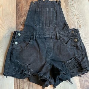 Black Jean Overall shorts